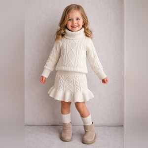MAX STUDIO Kids Cable Knit Sweater & Skirt Set – Size 4 Toddler